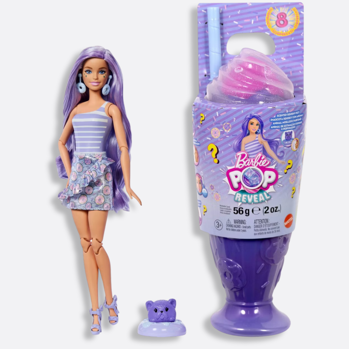 Barbie - Pop Reveal Sweet Treat Series Doll & Accessories Set, Cool Cupcake Fashion Doll & Pet