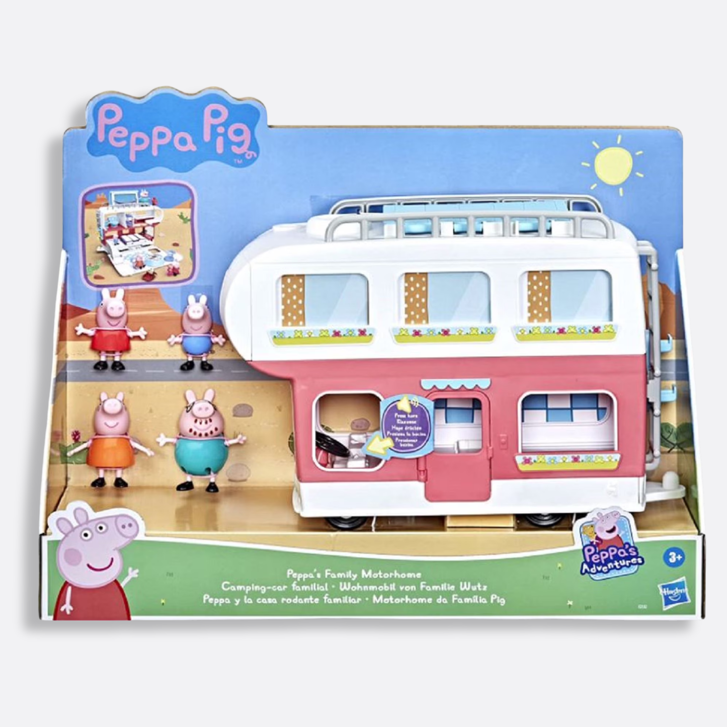 Peppa Pig Peppa's Adventures Peppa's Juguete Preescolar para Autocaravana Familiar, Vehículo a Caravana Camper