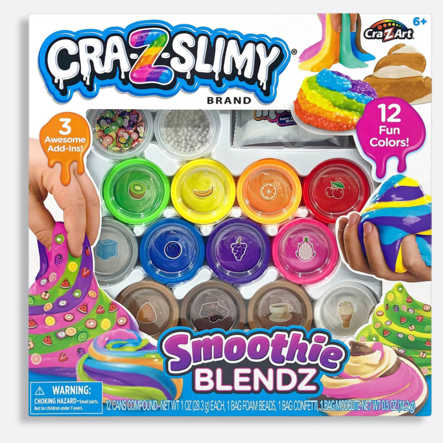 Cra-Z-Slimy Smoothie Blendz: Creative Thinking Slimes & Putties Set, 15-Pieces, Includes Fun Colors