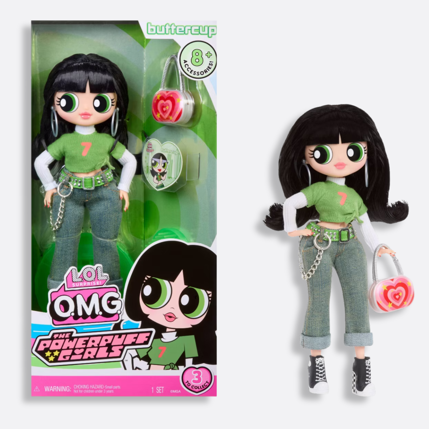 L.O.L. Surprise! OMG The Powerpuff Girls Doll - Blossom: Curly Orange Hair, Articulated Fashion Figure, Removable Clothes