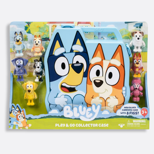 Bluey Play & Go Collector Case with Figures (Target Exclusive): Articulated Mini Figures, Bluey & Bingo Characters, Plastic Material
