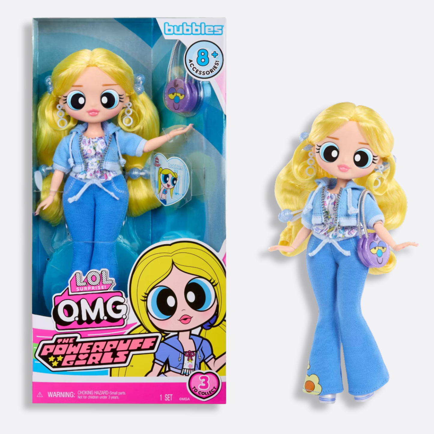 L.O.L. Surprise! OMG The Powerpuff Girls Doll - Blossom: Curly Orange Hair, Articulated Fashion Figure, Removable Clothes