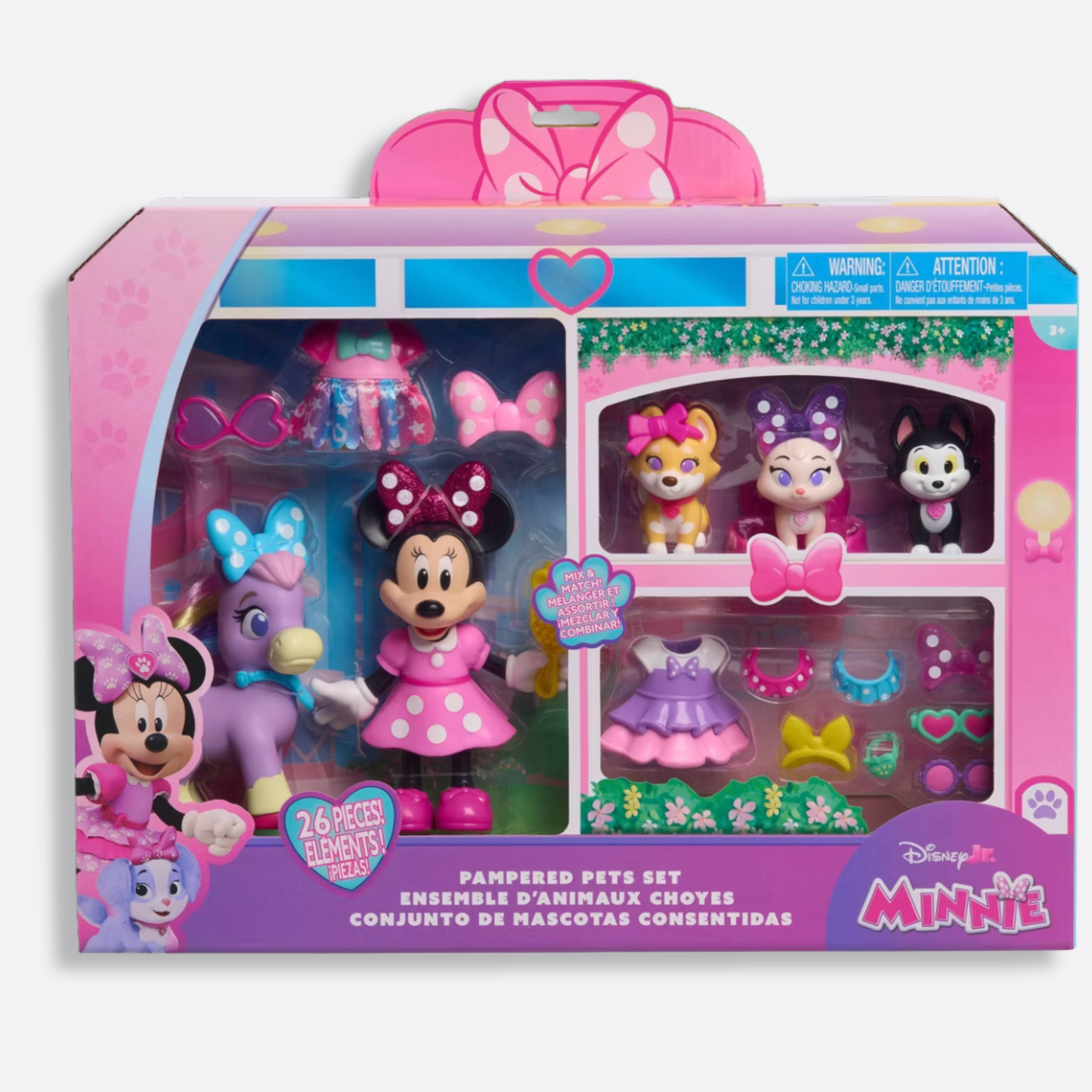Minnie Mouse Deluxe Pampered Doll Pet Animal Figure: No Articulation Plastic Action Figures Set