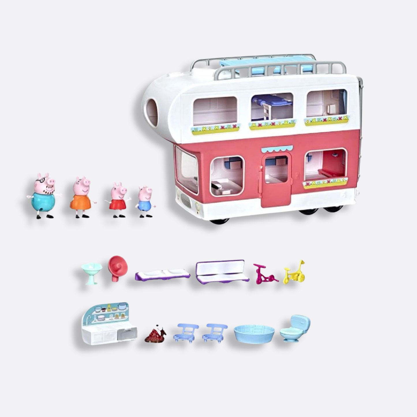 Peppa Pig Peppa's Adventures Peppa's Juguete Preescolar para Autocaravana Familiar, Vehículo a Caravana Camper