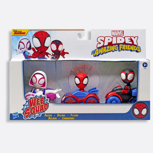 Marvel Spidey & His Amazing Friends Web Squad Ghost-Spider, Spidey & Miles Morales Racers