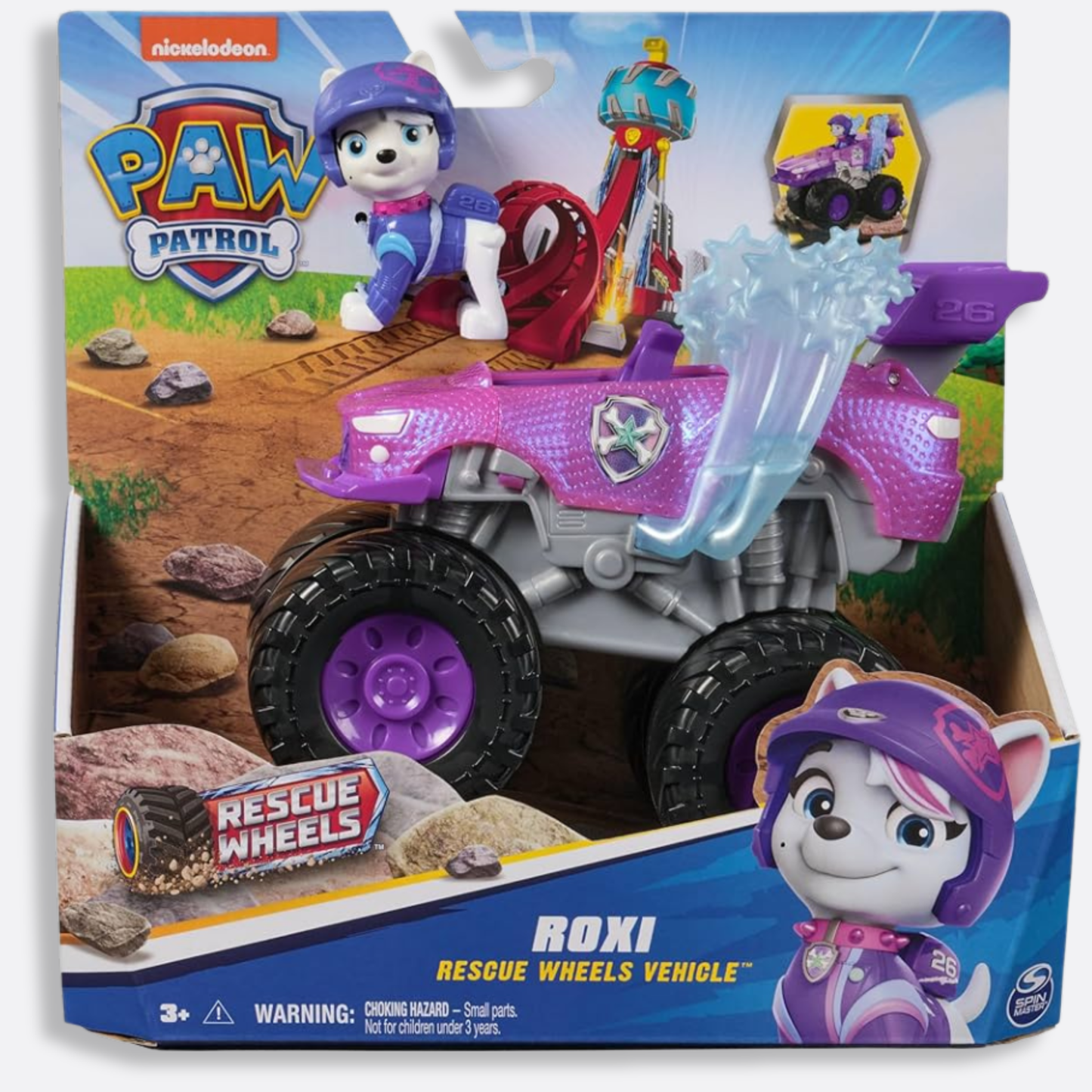 Paw Patrol: Rescue Wheels, camión Monstruo de Roxi con transformación y Figura de acción