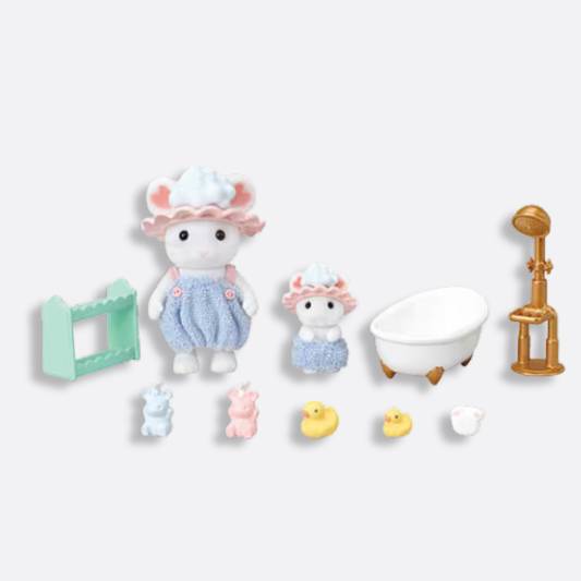 Calico Critters Bath Time Bubble Siblings