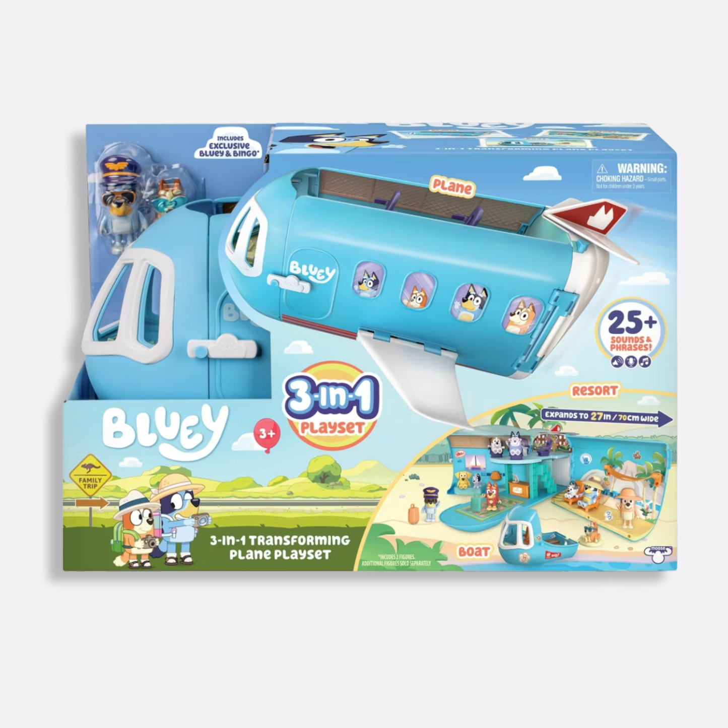Bluey 3 in 1 transforming plane playset